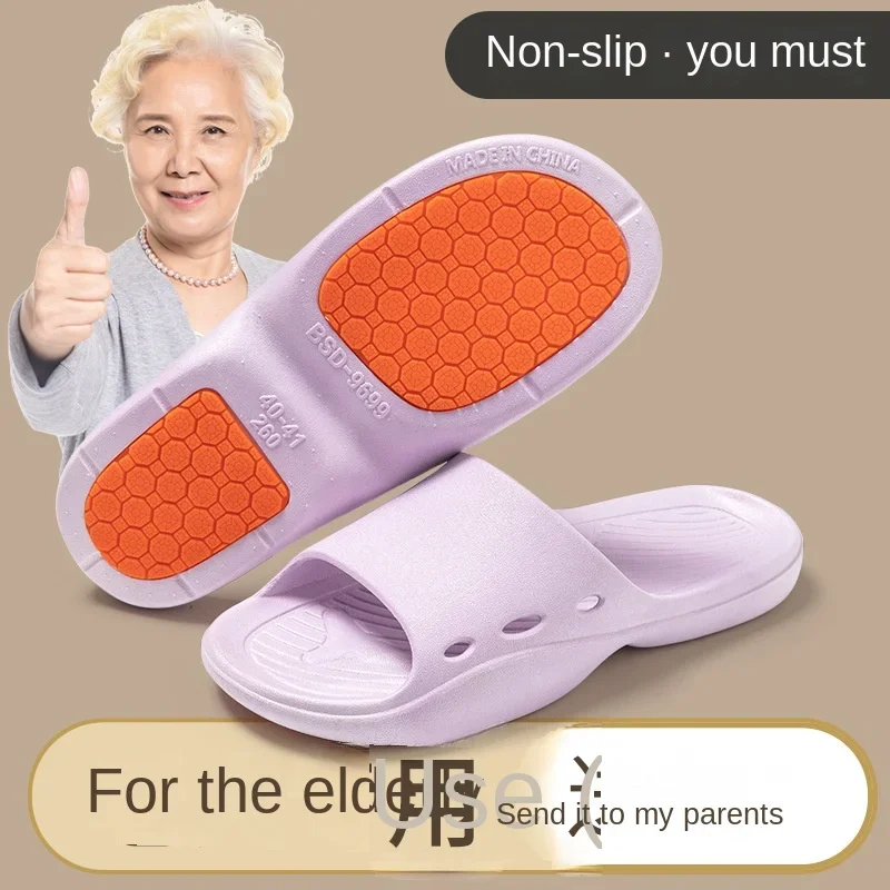 2024 Summer Elderly Family Use Slippers Elderly Men's Non-slip Slippers Indoor Family Summer Bath