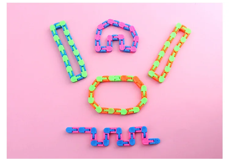 

24 Knots Wacky Tracks Snap And Click Fidget Antistress Chain Toy Bike Variable Folding Chain Relief Stress Adult Sensory Gifts