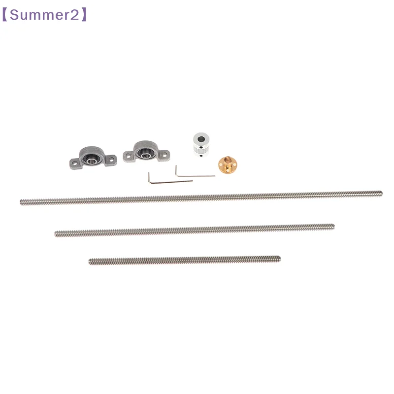 T8 300/200/100mm Lead Screw Set Includes Brass Nut Mounting Bracket Coupler Wrench For 3D Printers CNC Milling  Projects〔Sum2〕