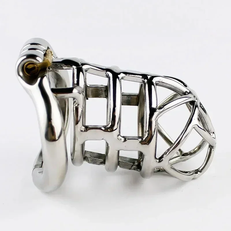 Male Chastity Cage Sex Toys Sissy Stainless Steel Chastity Device with Arc-Shaped Cock Rings Big Penis Lock Sex Toys for Men