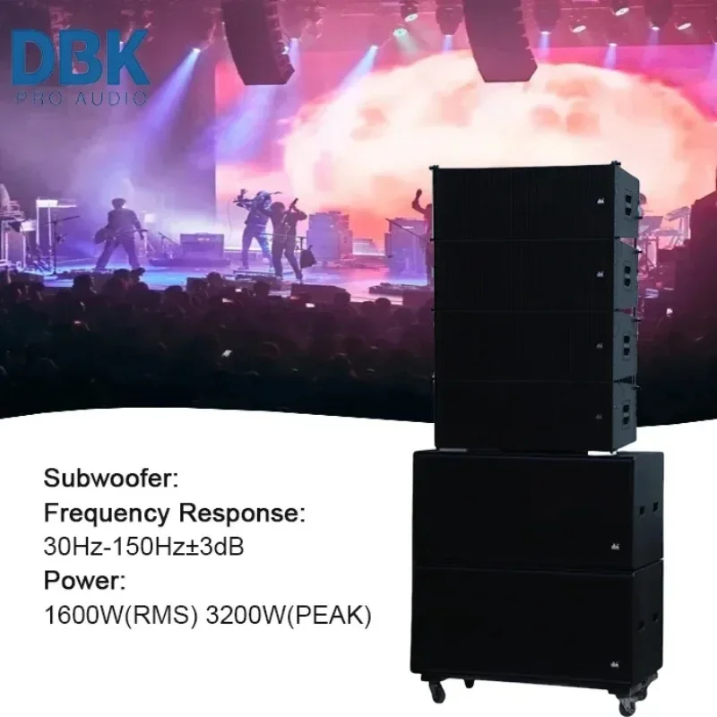 Newly Upgraded Musical Instrument Dual 18-inch New Professional Audio Subwoofers With Dual 12-inch Line Array Speakers For Stage