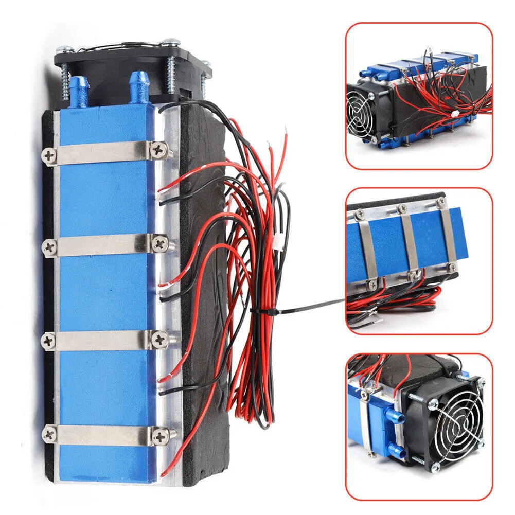 DIY Cooler Device for Space Cooling, Blower Cooling, Cooling Device, Refrigerado por Água, Fonte de Alimentação, 12V700W ou Acima, 8 * TEC1-12706A, 1PC