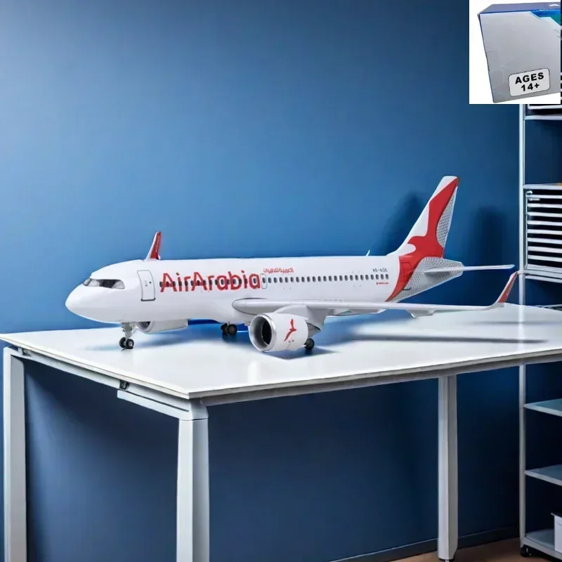 

47CM 1/80 Airplane A320NEO A320 NEO AirArabia Arabia Airlines Model Toy Light & Wheel Landing Gear Diecast Resin Plane Model