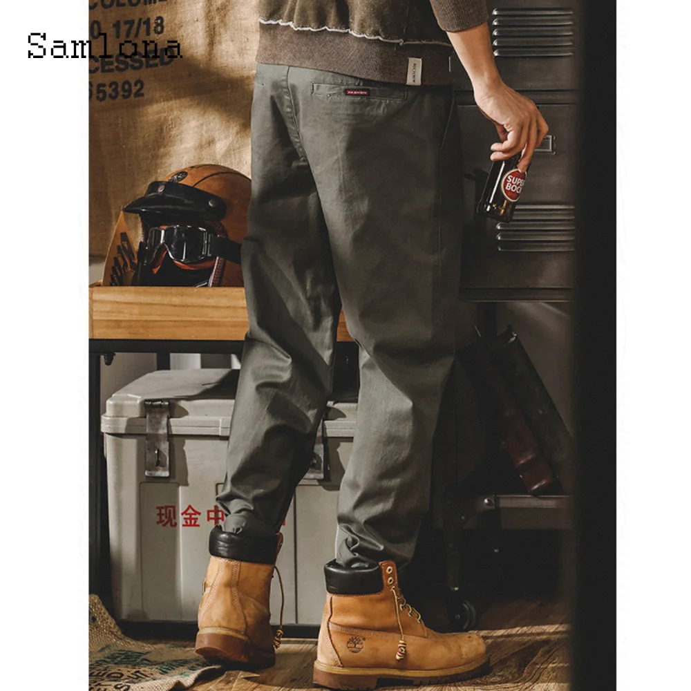 Ladiguard Plus Size Mens Cargo Pants 2023 Spring Moto & Bike Pants Korean Fashion Pencil Trouser Male Outdoor Casual Pocket Pant