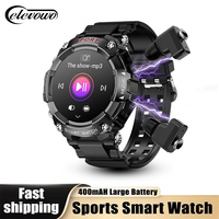 New T96 2 in 1 Smart Watch With Earbuds Bluetooth Call  TWS Headset Waterproof Man Sports SmartWatch For IOS Android