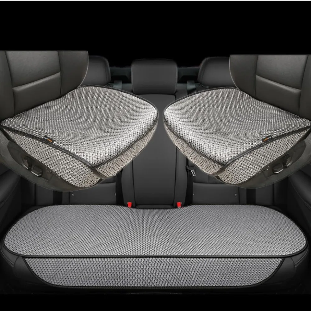 

Universal Breathable Four Seasons Car Seat Covers - Luxury Front and Rear Seat Protectors and Cushions