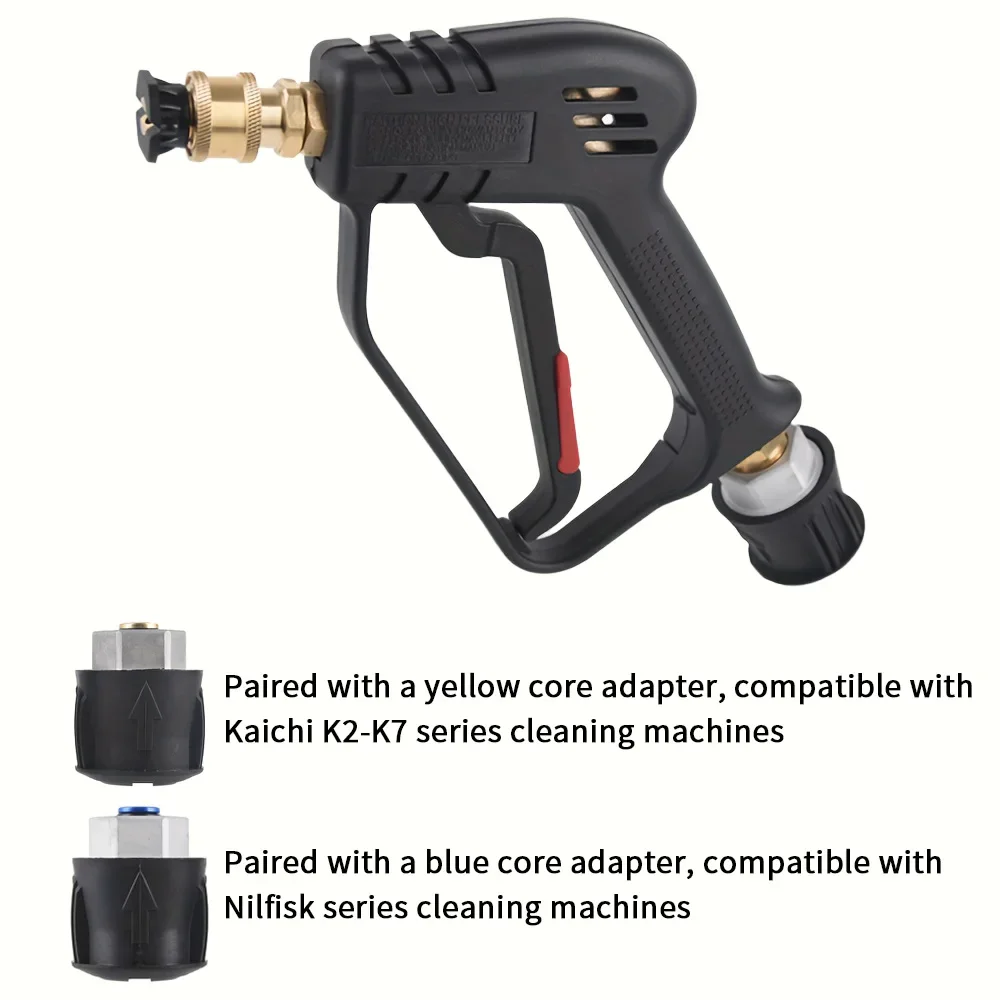 High Pressure Car Wash Gun Set, 5 Nozzles + Karcher/Bosch Adapter, for Vehicle Cleaning & Detailing