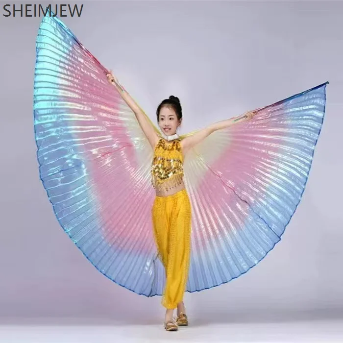 Belly Dance 360° Golden Wings Isis Wings Accessories Cosplay Bollywood Oriental Egyptian Dance Children Girls Golden Costume