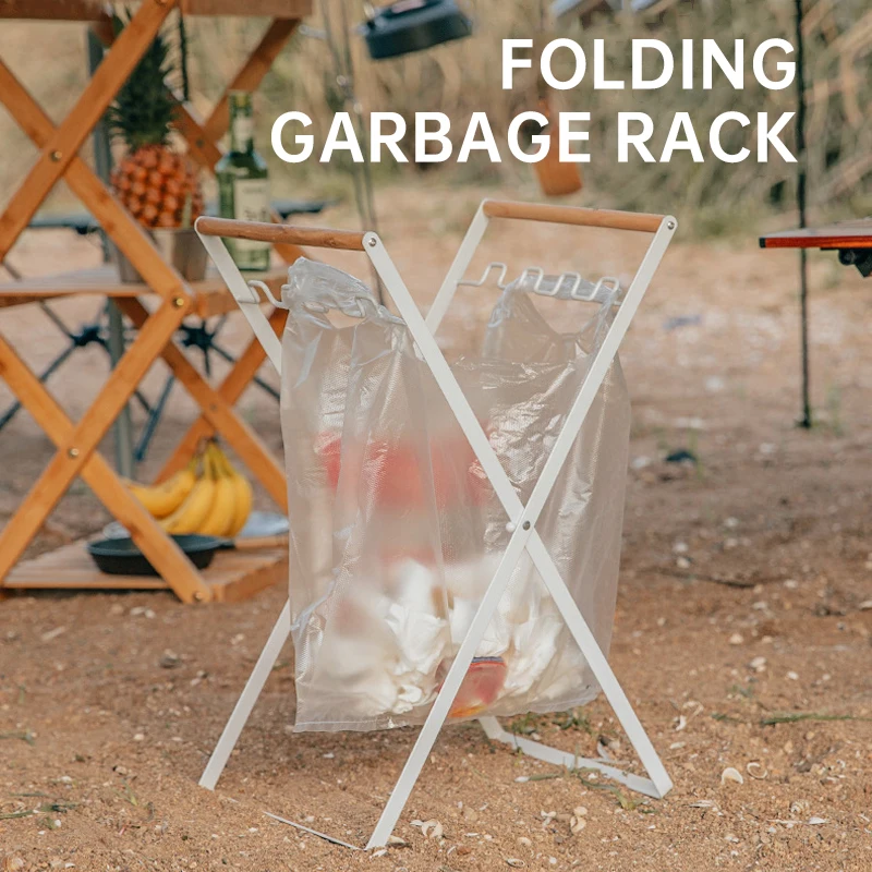 Portable foldable garbage bag rack, outdoor camping garbage rack, household kitchen miscellaneous garbage bag rack