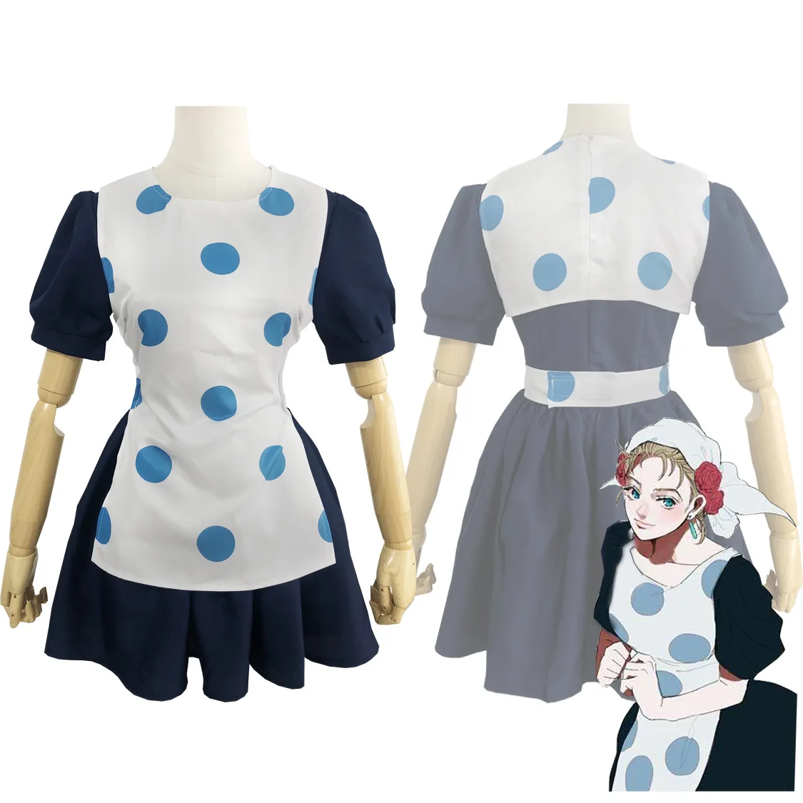 Anime Vrouwen Meisje Verjaardag Halloween Kerstfeest Set Geschenken Meid Jurk Outfit Jojo 'S Bizarre Avontuur Suzi Q Cosplay Kostuum