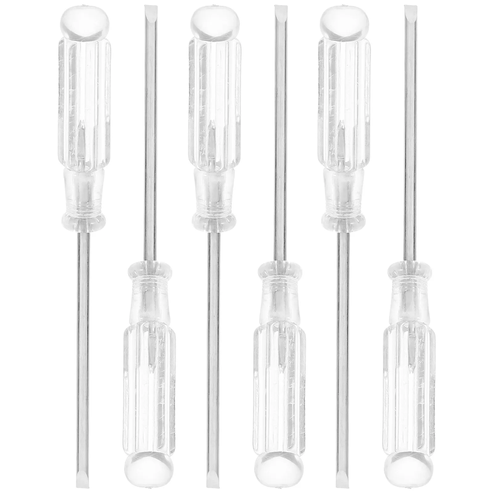 

6Pcs Heavy Duty Screwdriver Set Transparent Steel Repair Tool Kit Mini Small Size Precision Flathead Portable Hand Repair