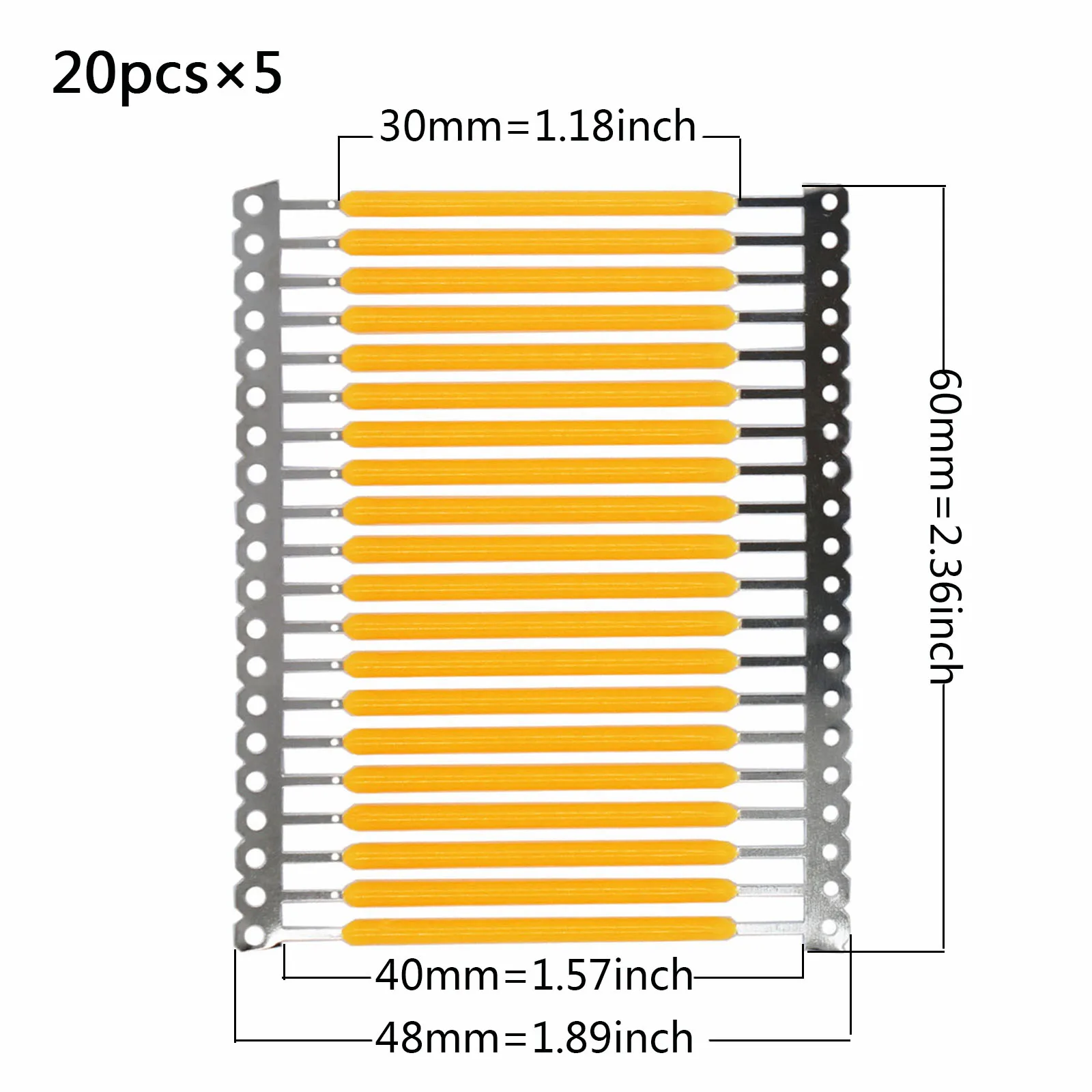 Imagem -02 - Retro Edison Led Chip Diodo Lâmpada Led Filamento Faça Você Mesmo Acessórios Incandescentes Lâmpada Quente Dc3v 40 mm 150ma 100 Pcs 2700k