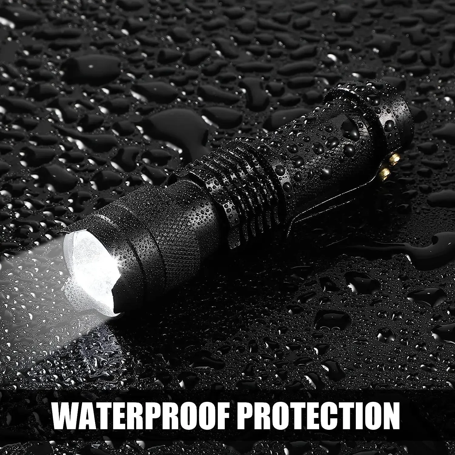 Mini LED Flashlight Zoomable Q5 Torch with Penclip 3Mode Small Pocket Tactical Lantern Waterproof Light for Kids Outdoor Camping