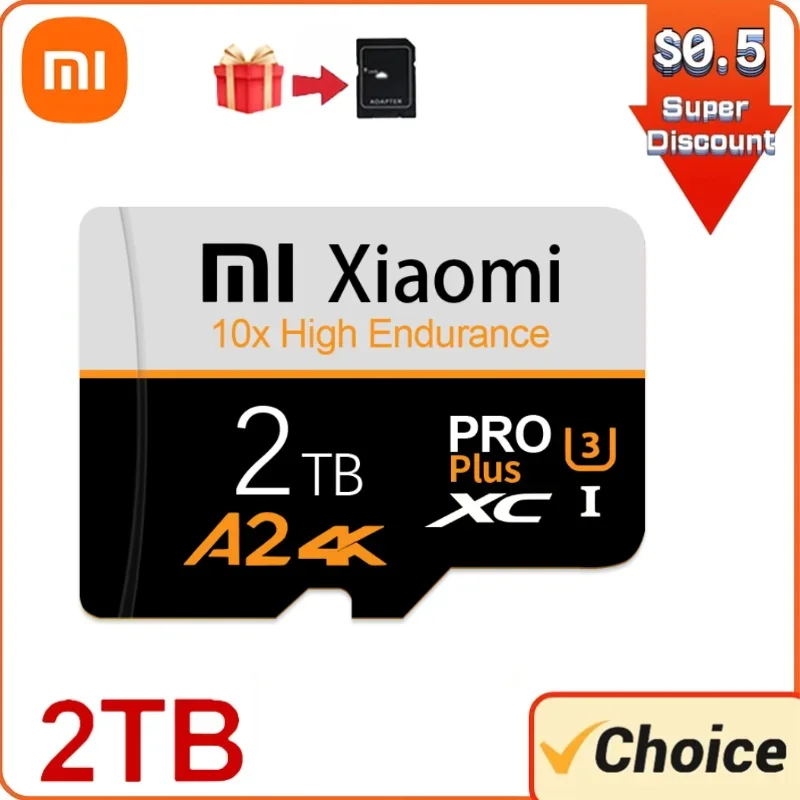 Xiaomi-tarjeta de memoria Micro SDXC Original, 1TB, TF/SD, 128GB, 256GB, 512GB, Mini tarjeta de memoria Class10 Sd para cámara/teléfono