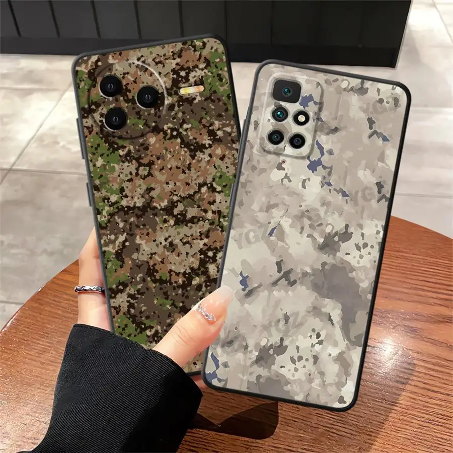 

Camouflage Pattern Case for Xiaomi Redmi 12C 14C A5 A1 A2 Plus K40 K80 Pro 13C 9 10 A4 A3 Black Soft Phone Cover