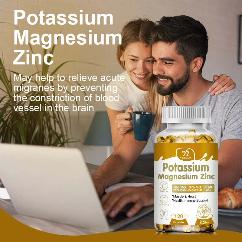 Magnesium Potassium Zinc Capsule Relieve Twitches, Tremors, Muscle Cramps, Extreme Fatigue And Headaches Regulate Sleep