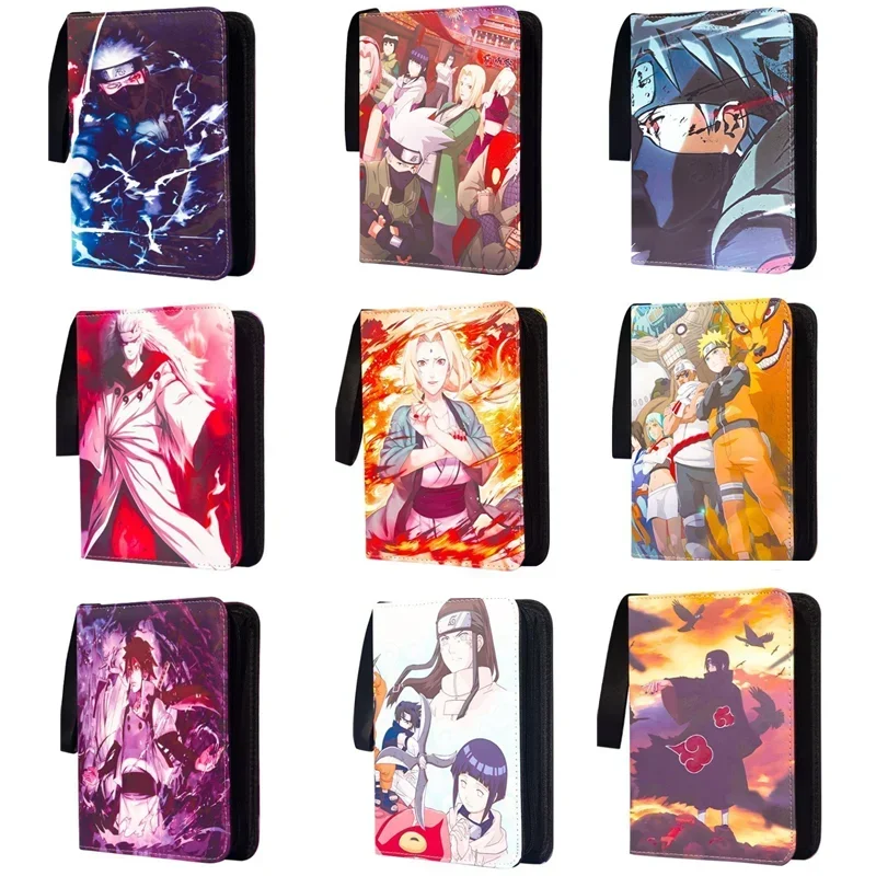 NARUTO Anime Uzumaki Naruto 400-900pcs Card Album Book Game Card Holder Zipper Binder Game Card Collection Kids Toys Gifts