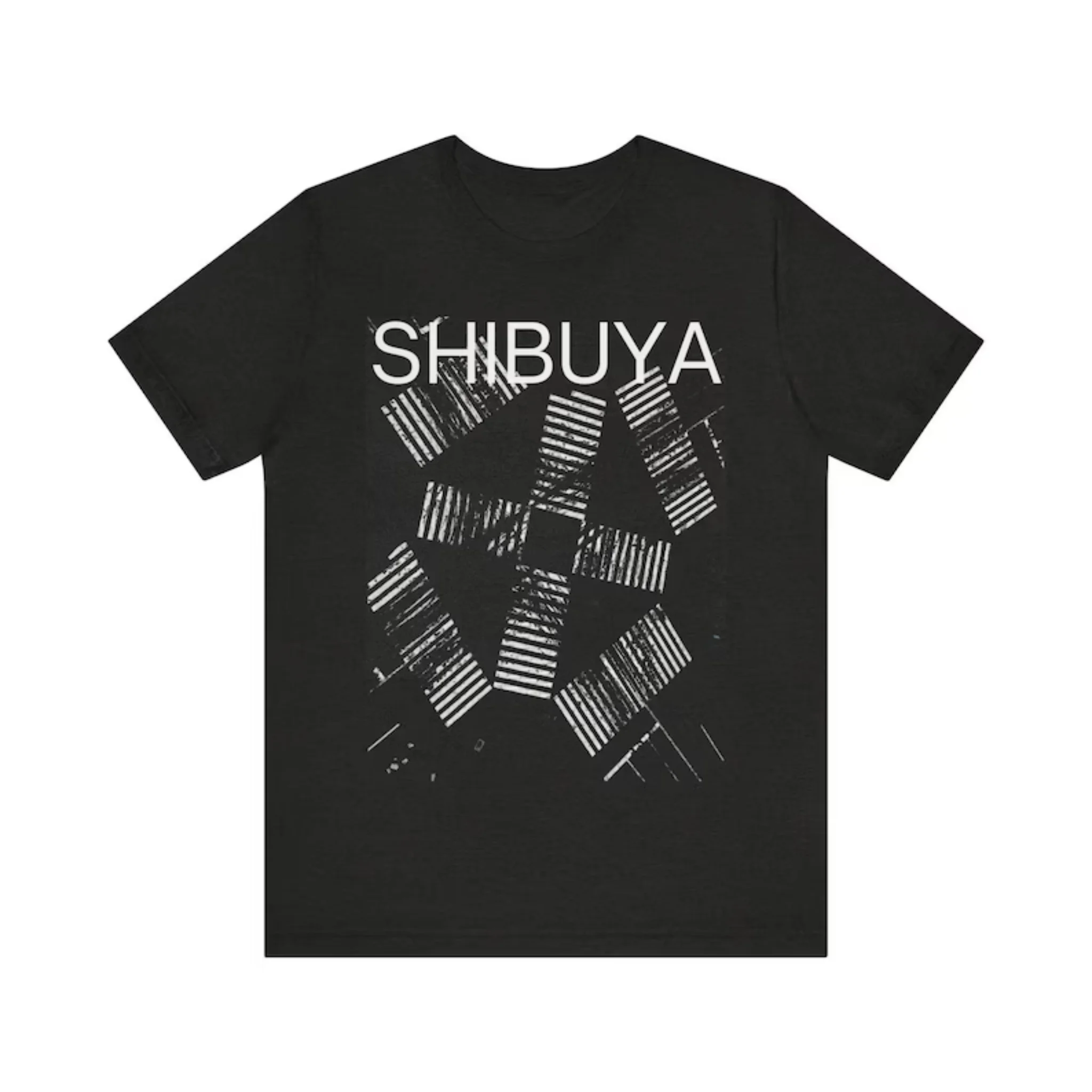 Street Fashion Shibuya - Unisexowa koszulka z grafiką geometrycznego glitchu