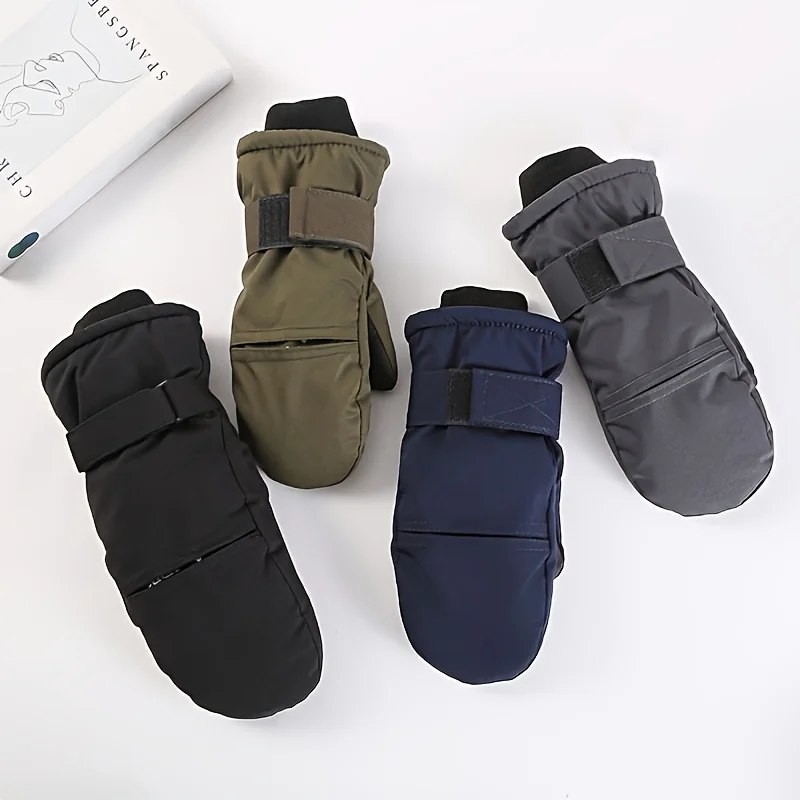 قفازات شتوية - دافئة مع بطانة من الصوف للتزلج والأنشطة الخارجية، قابلة للغسل يدويًا