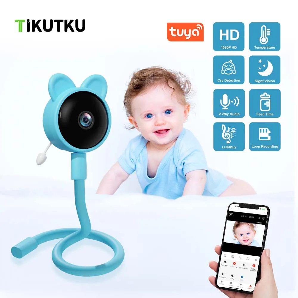 

Tuya Baby Monitor 1080P 2.4Ghz WiFi Wireless Smart Home Indoor IP Camera Security Protection Video Surveillance Mini Camera