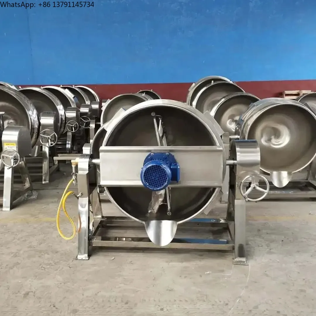 #100 liter industrial steam/gas/electric jacketed cooking kettle Cooking Mixer Pot Jacket Kettle With Agitator