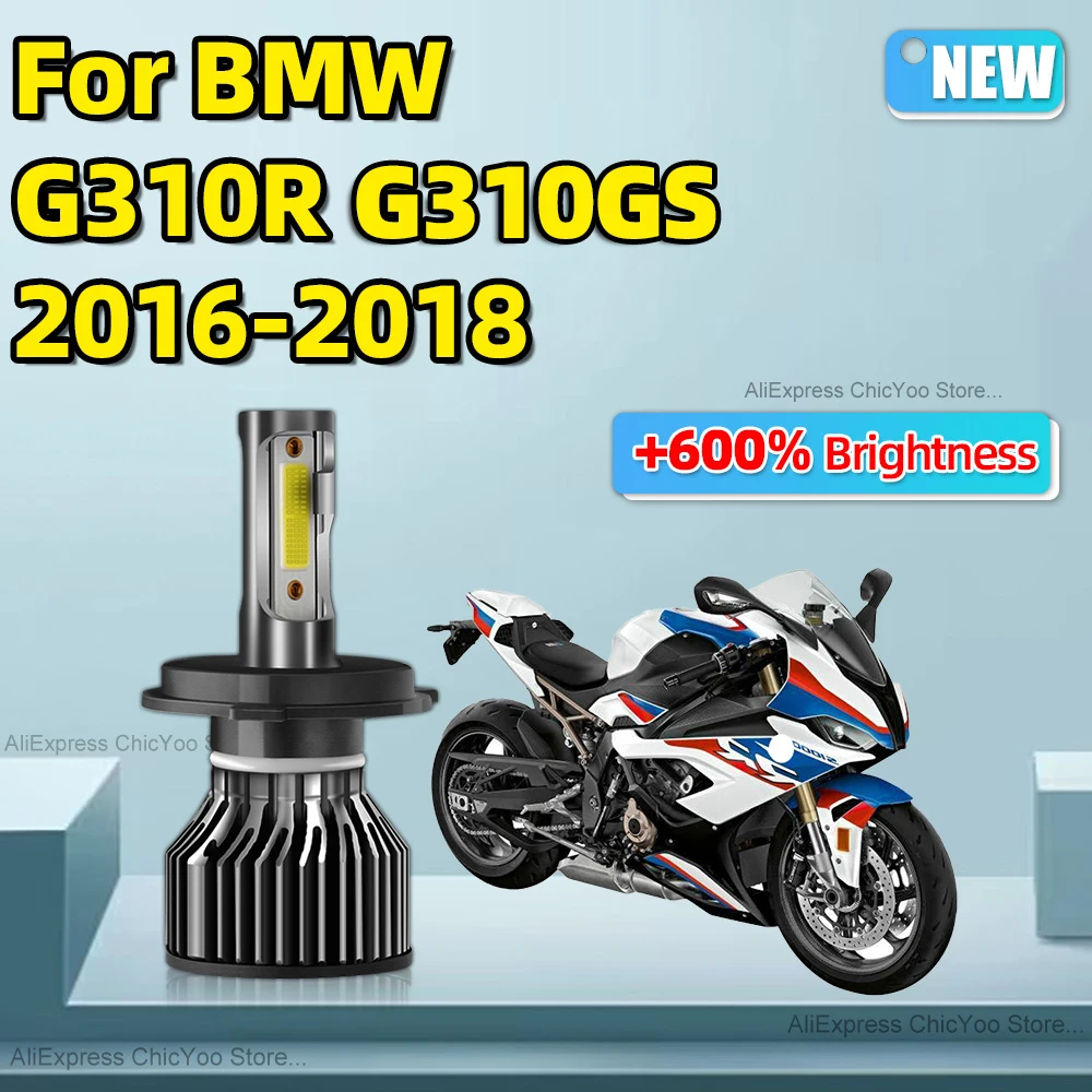 For BMW G310R G310GS 2016 2017 2018 Motorcycle Headlight LED Bulb Moto 6000K Lamp Plug and Play 1Pcs with Fan Cooling