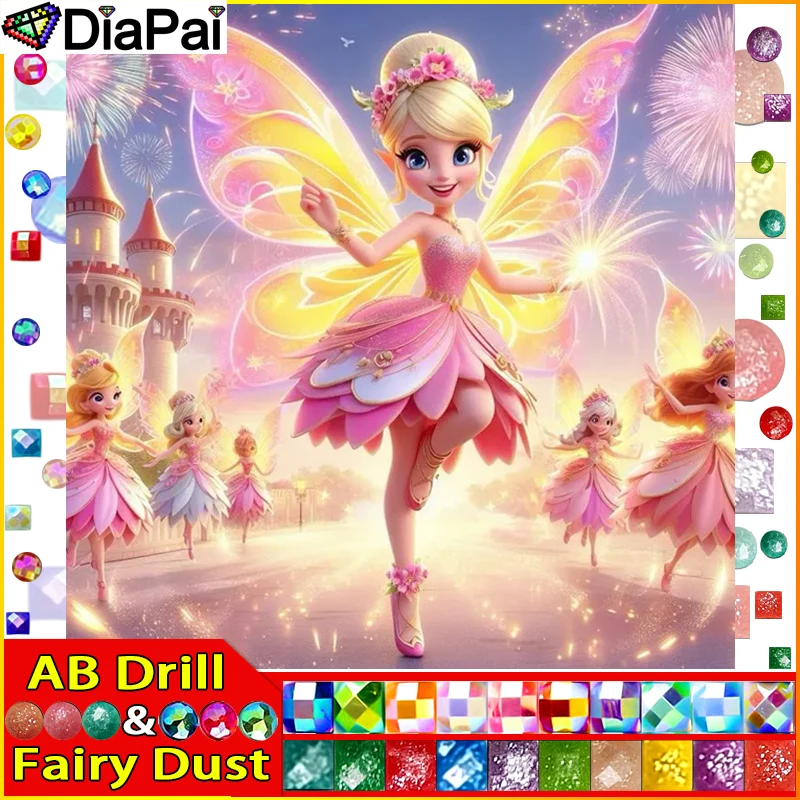 DIAPAI Fairy Dust AB Diamond Painting Full Square/Round Drill 5D DIY 