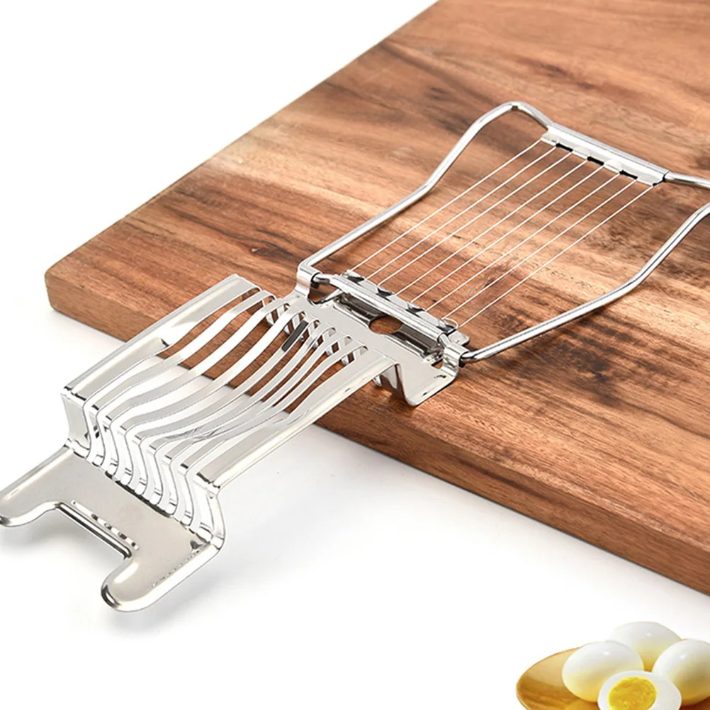 

2Pcs Food Slicer Stainless Steel Egg Cutter for Boiled Eggs Snacks Baking Kitchen Tool Smooth No Burrs Safe to Handle
