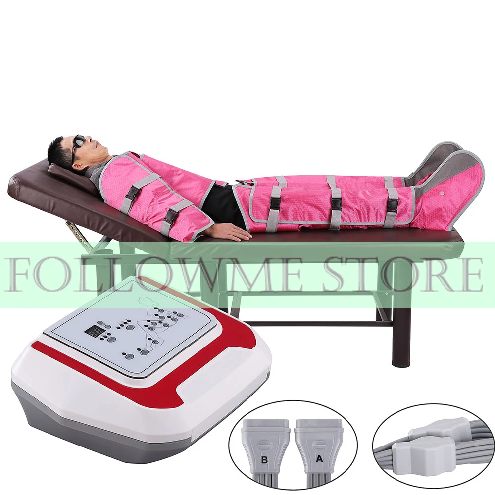 Professional Pressotherapy Machine Purple  Lymphatic Massage Device Arms Shoulders Belly Legs Waist Air Compression Foot Pump