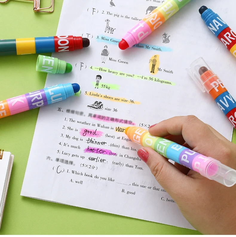 Farbe Highlighter Abnehmbare Spleißen Kreative Nette Stifte Retro Graffiti Markierung Stift für Kinder Studenten Schule Schreibwaren – Detail 7