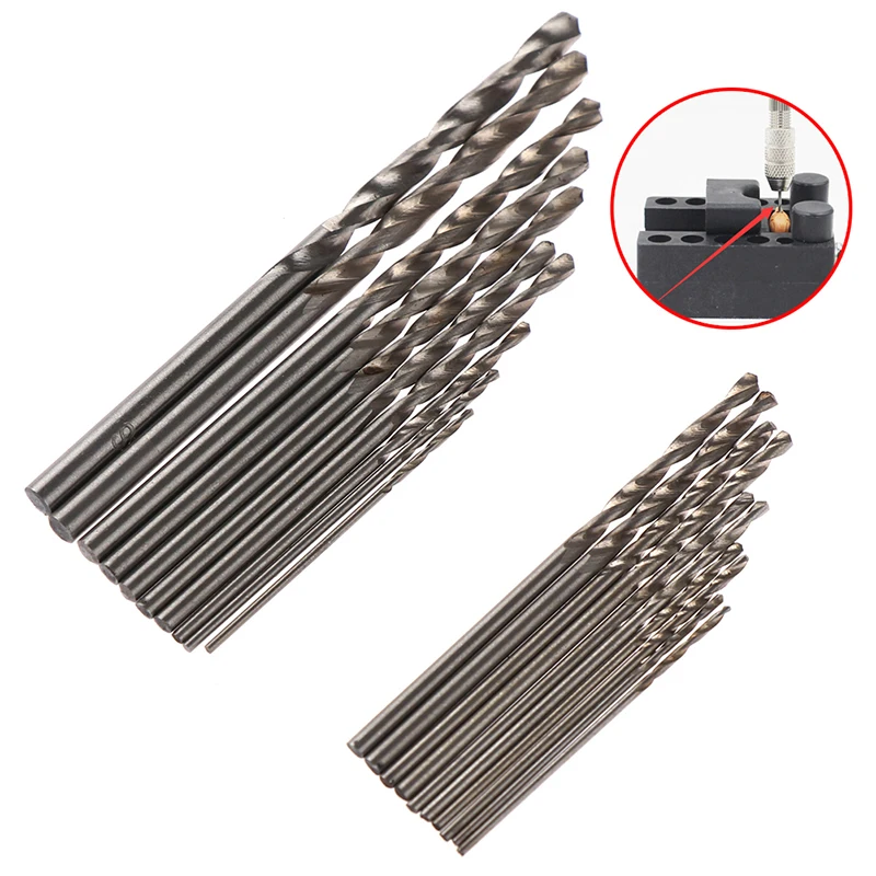 Mini brocas de aço de alta velocidade, haste reta, PCB, bit HSS, 0.8mm-3.0mm, 10pcs por caixa