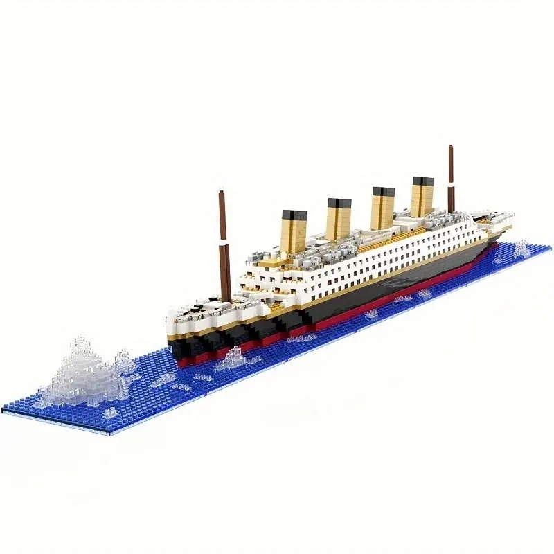 Titanic micro blocos de construção diy montado barco modelo blocos de construção brinquedo ornamentos cruzeiro modelo educacional artesanal
