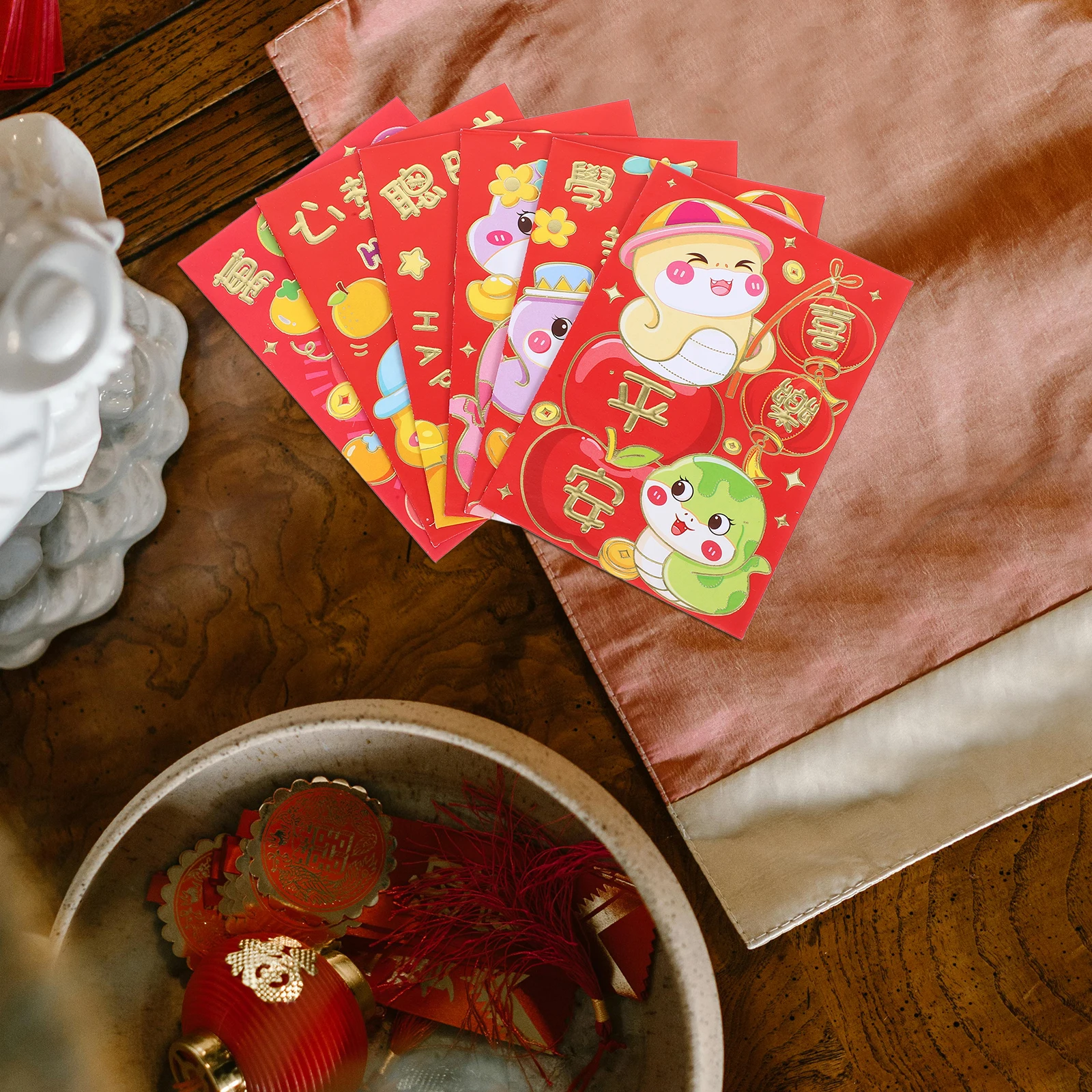 

60 Pcs Lucky Cartoon Snake Zodiac Red Envelope Paper Chinese Spring Festival Packet
