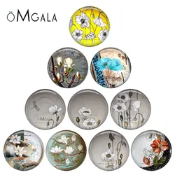 Beauty Flower Flora Art Patterns 12mm/14mm/16mm/18mm/20mm/25mm Round photo glass cabochon demo flat back Making findings