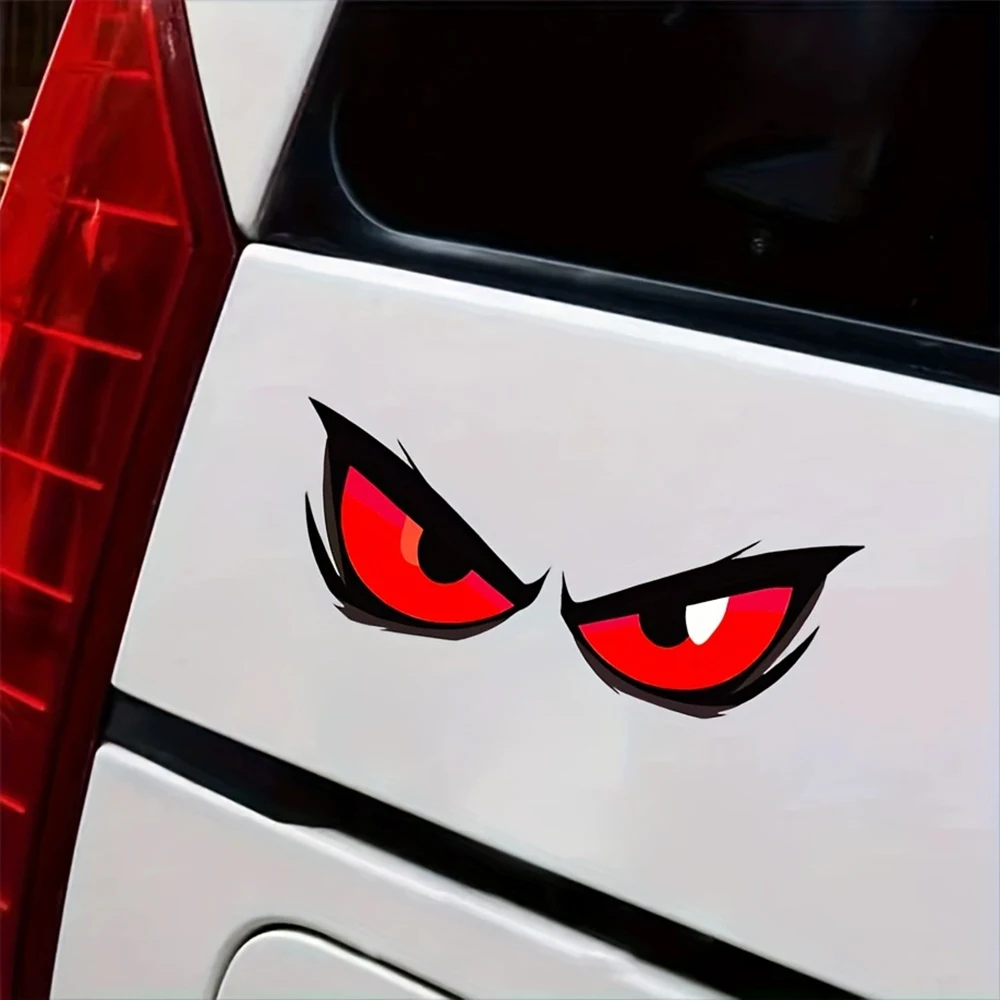 

Наклейка «Горячие красные глаза» для мотоцикла, яркая наклейка для декора кузова автомобиля, бамперов, окон, ноутбуков и скейтбордов, 1 шт.