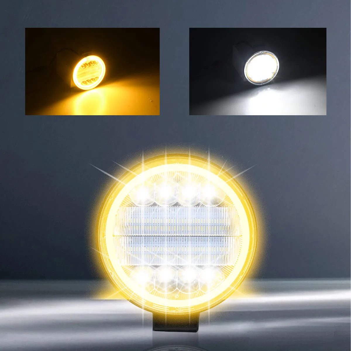 4-Inch 72W LED Round Spot Work Light Combo Flood Driving Amber Fog Lamp For Truck SUV 4WD 4x4 led bar offroad ATV Jeep Tractor