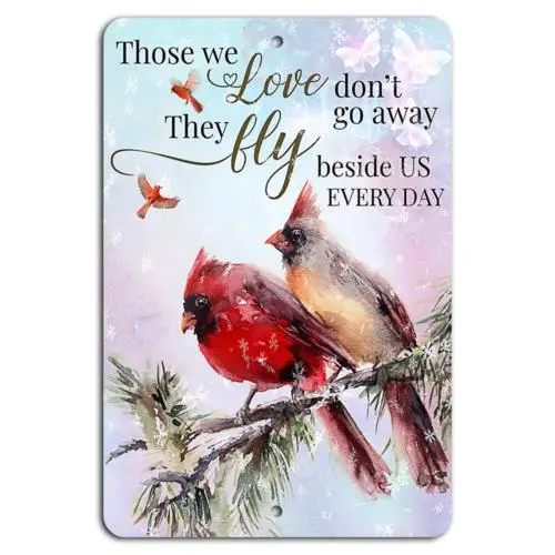 Love Takes Flight: Cardinals on a Pastel Canvas-Aluminum