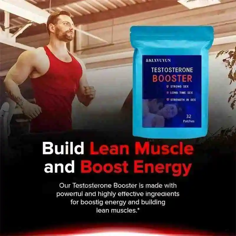 Testosterone Booster for Men with Horny Goat Weed, Maca Root Transdermal Patches Energy Stamina Strength 32 Patches