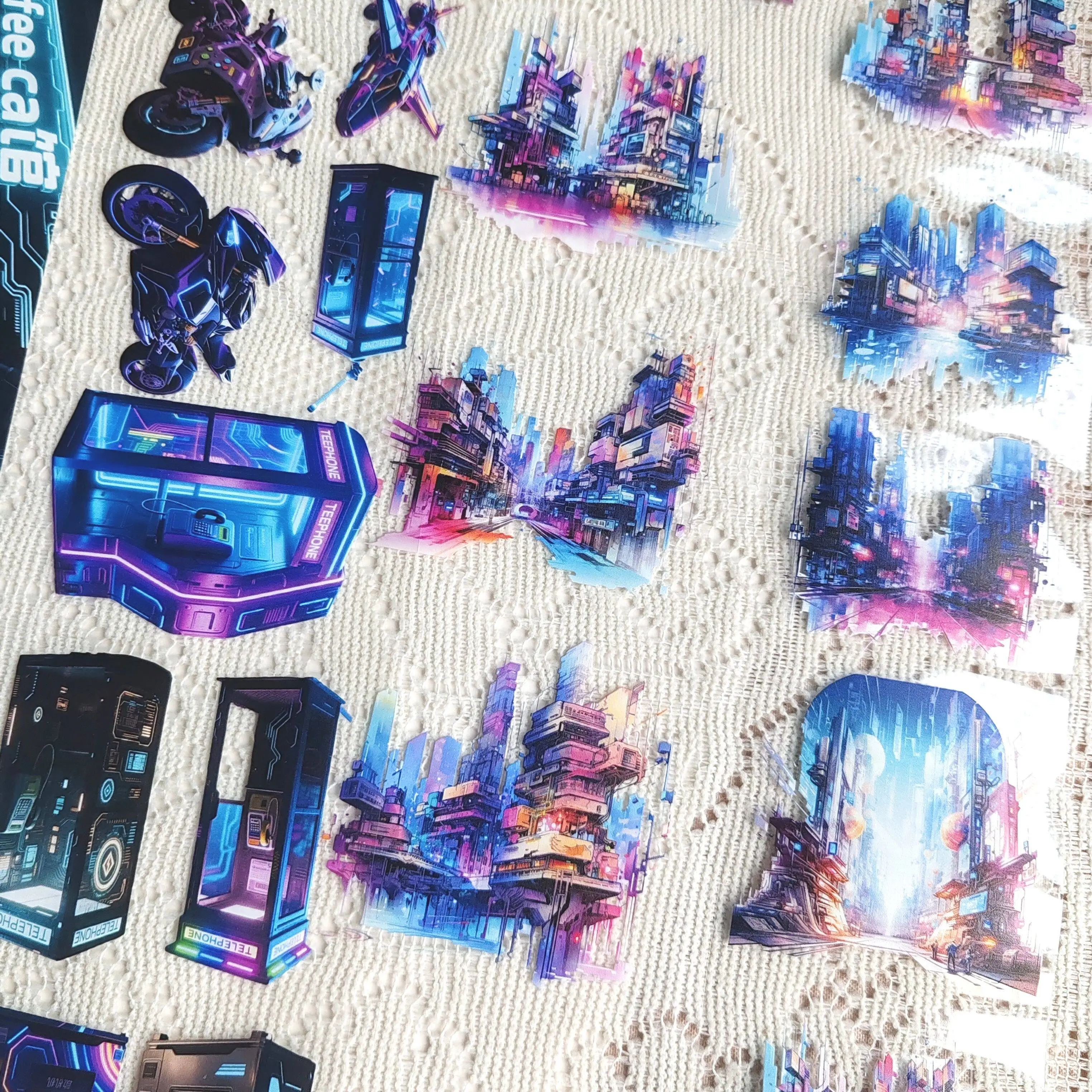 Pet Tape Journal Cyber World Cyber Sci-Fi Characters Future World Collage Decoration Card Landscaping