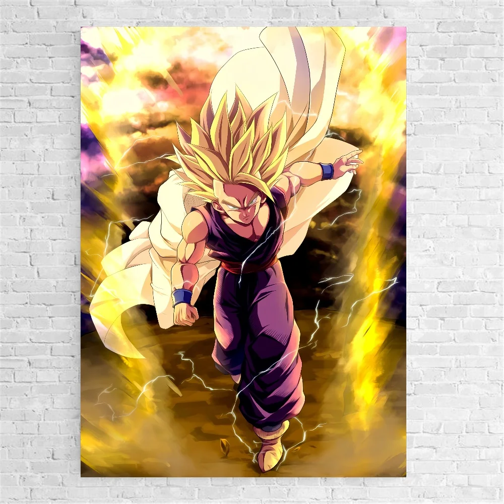 

Anime Figures Dragon Ball Z Super Saiyan Goku Gohan Vegeta Artwork Canvas Painting Aesthetic Home Decor Posters Picture Manga