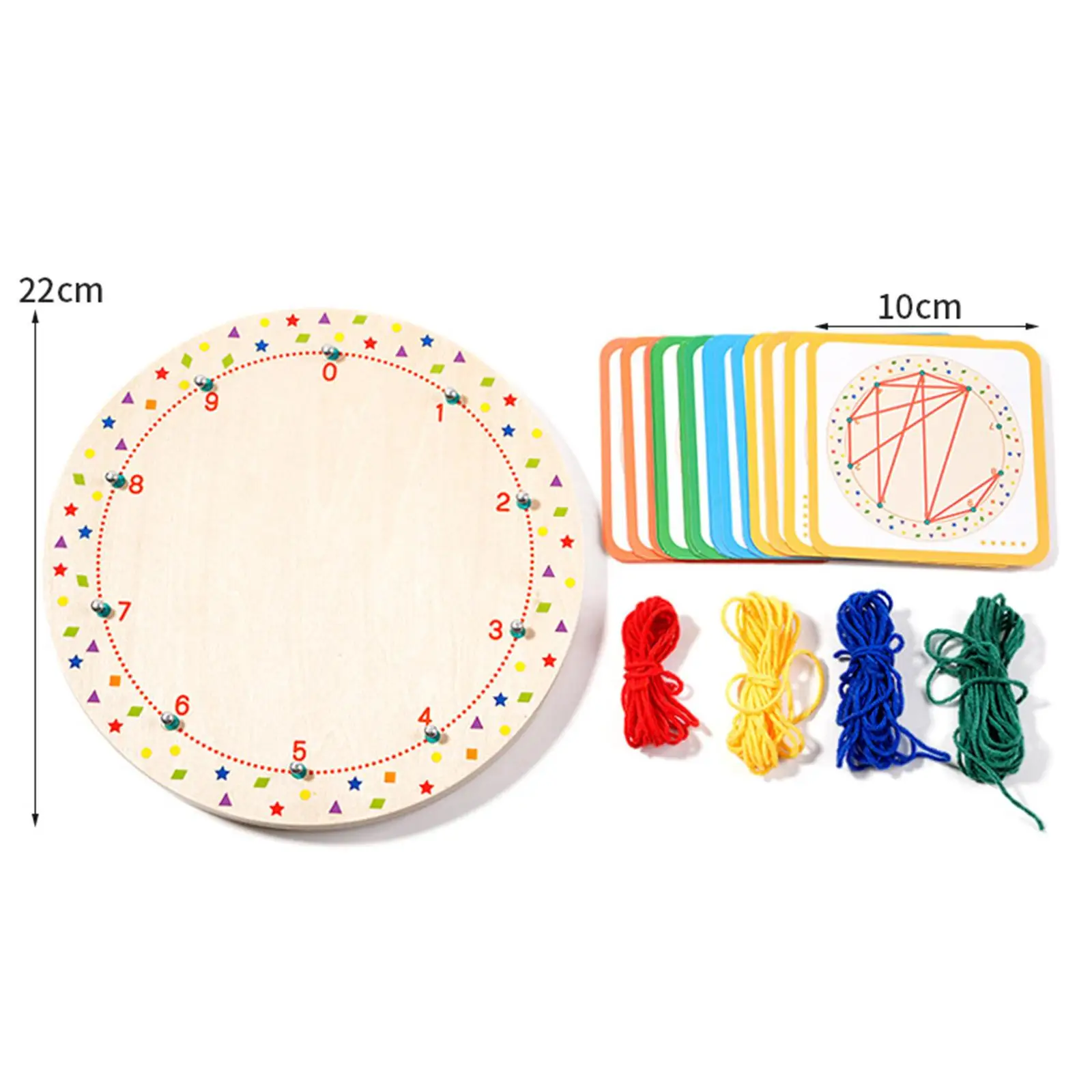 

Wool Winding Geoboards Montessori Wooden Geometric Pegboard Graphical Mathematical Toy for Boys Children Preschool Toddlers Kids