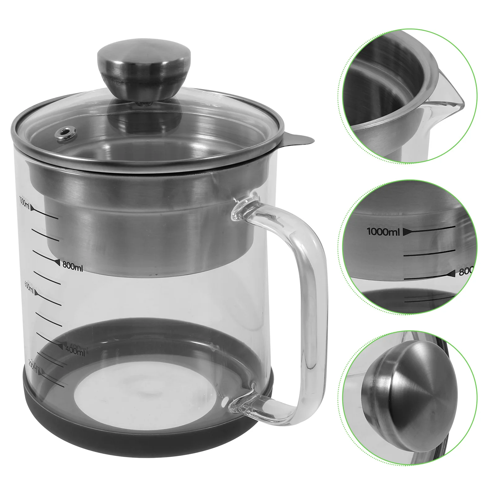 

Soybean Milk Strainer Container with Measuring Scale Fine Mesh Stainless Steel Filter Pot for Tea Juice Cooking Liquid