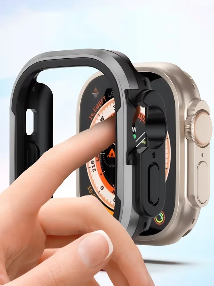

Aluminum alloy Case For Apple Watch Ultra 2 49mm series 9 8 7 6 se 5 TPU Bumper+Metal Frame For iWatch 45mm 41mm 44mm 40mm Cover