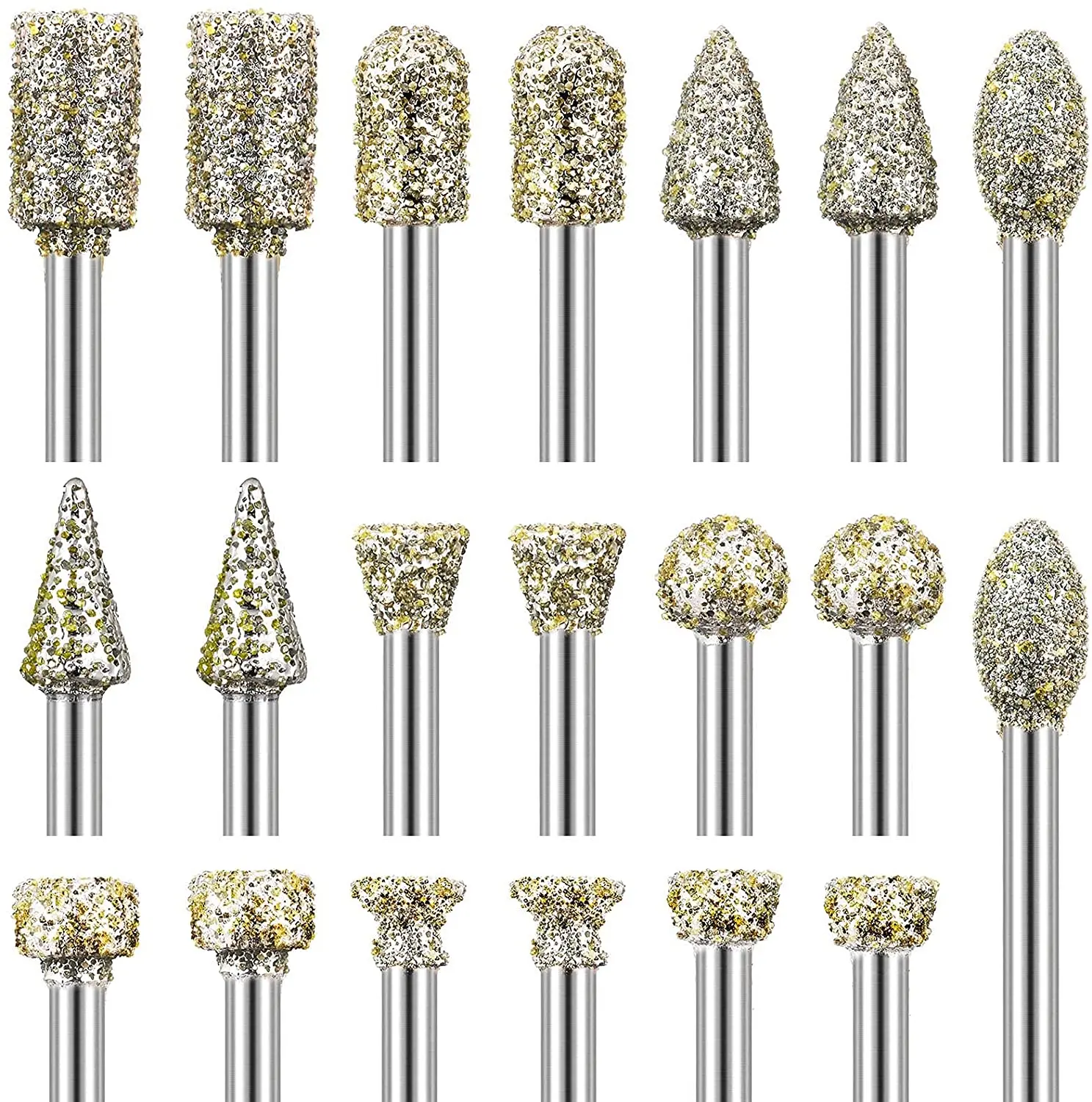 20 sztuk 3mm Shank akcesoria Dremel diamentowa głowica szlifierska narzędzia ścierne Mini wiertarka zadziory zestaw bitów narzędzia do obróbki drewna