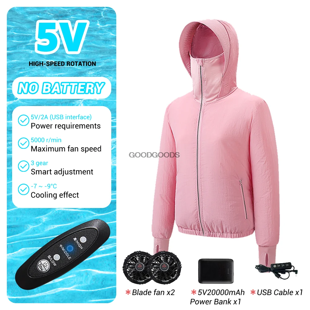 

Summer Air Conditioning Clothing Women Men Jacket Camping USB Charging Air Conditioning Clothes Cooling Vest Climbing Fishing