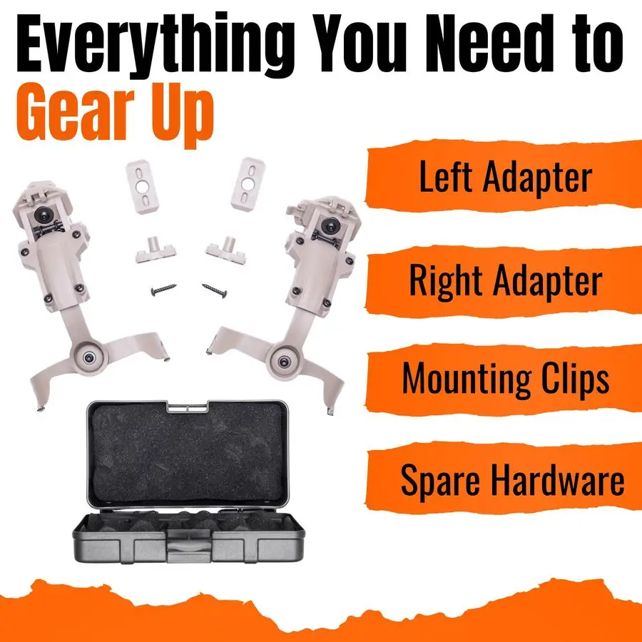 Adattatore per binario ARC compatibile con le cuffie antirumore OpsCore, FAST, ACH, MICH, AMP, Howard Leight