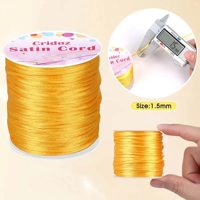 80M/Roll 1.5mm Nylon Satin Cord Thread Beading String for Macrame Bracelets Chinese Knotting Necklaces Jewelry Making