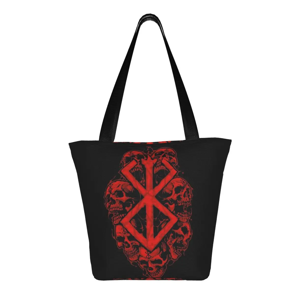Berserk Sacrifice Mark Demon Sword And Magic-Bolso de compras de lona, bolsos de hombro de gran capacidad, bolso de compras para mujer