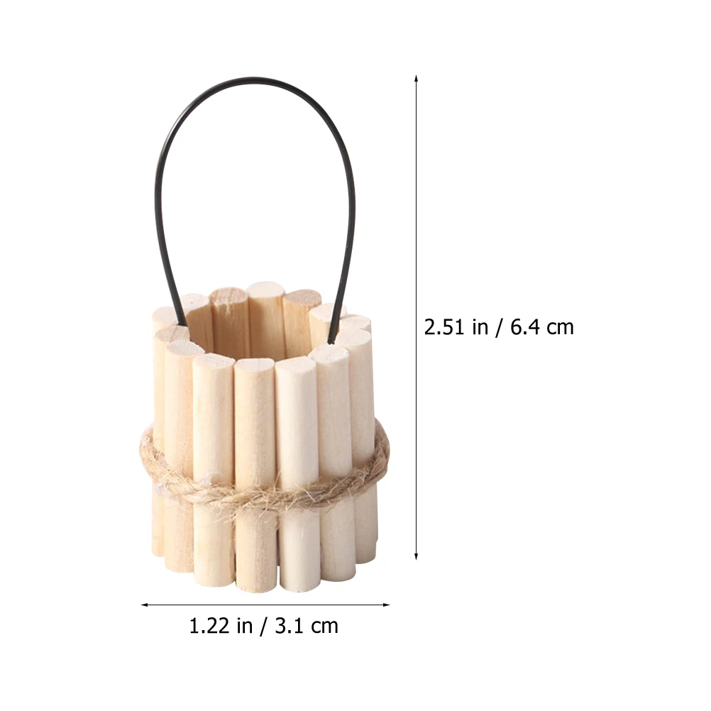 Mini secchio in legno Accessori per casa delle bambole Decorazione natalizia Piccola secchio Modello di casa Leggero Design realistico Unico