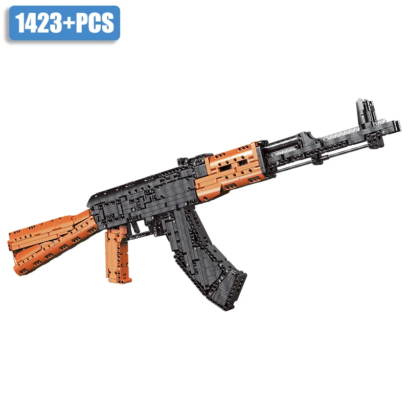 1423-delige AK47 Aanvalsgeweer Bouwstenen Militaire Serie Geweer Educatief Bouwspeelgoed Model Geweer Jongens Cadeau voor de Feestdagen
